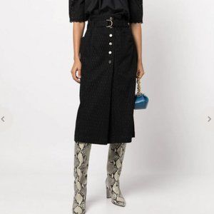 Ulla Johnson Ryan Skirt Ink Painted Check denim - Black